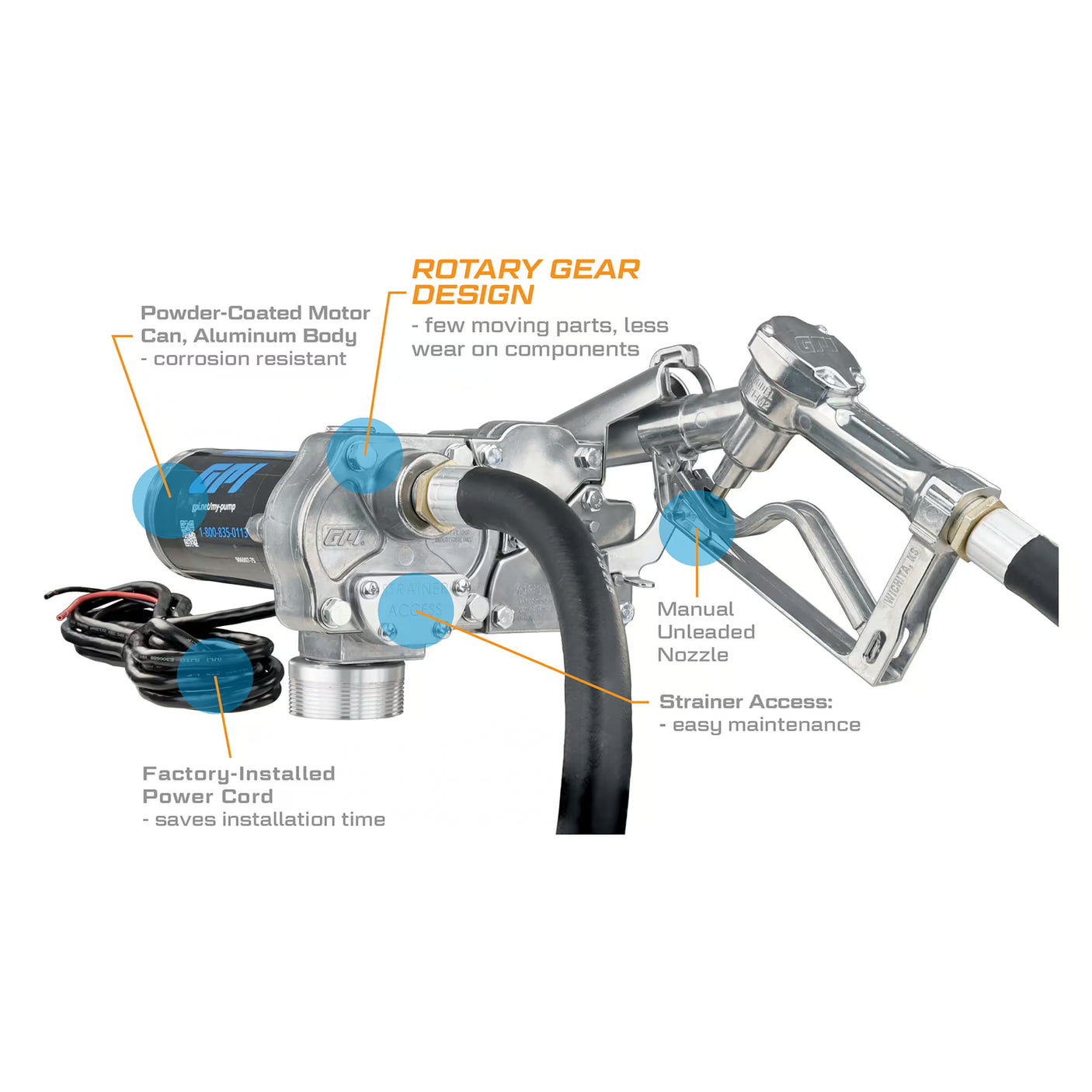 15 GPM 12V Economy Fuel Transfer Pump with Manual Unleaded Nozzle