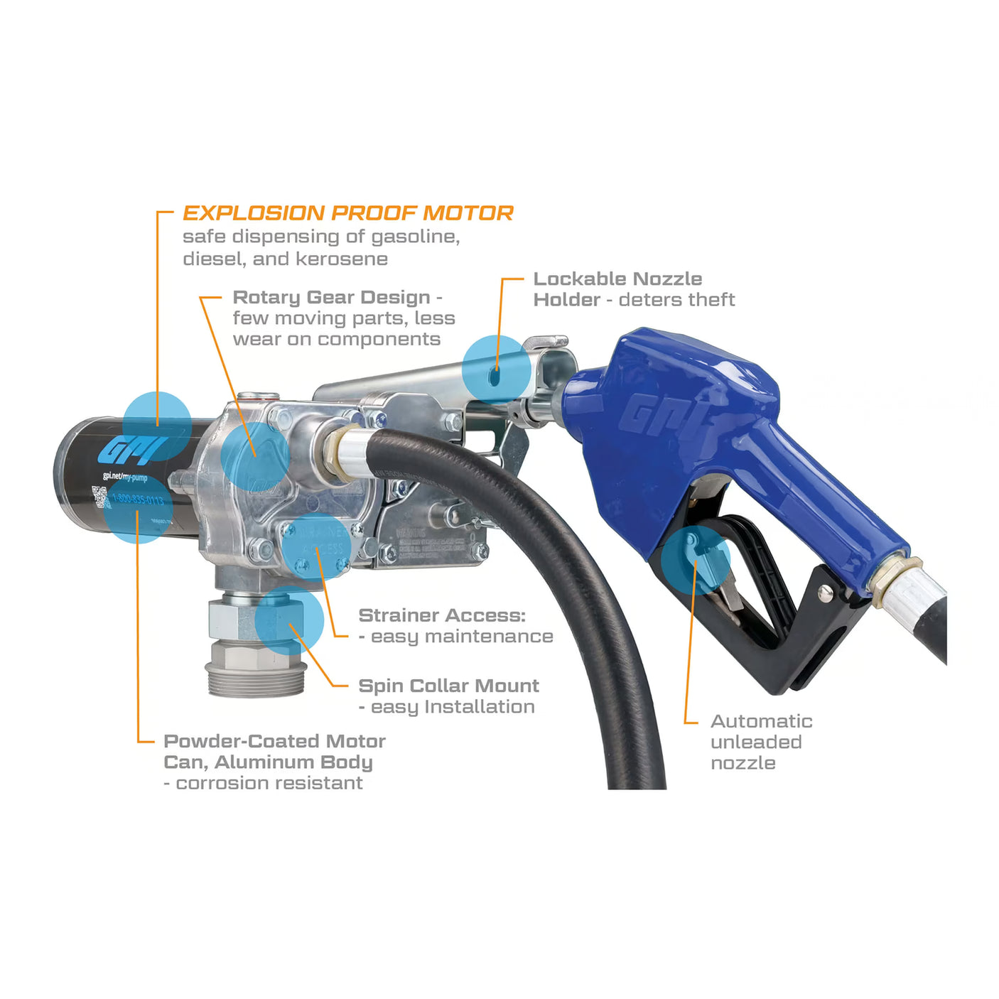 12 GPM 115V AC Fuel Transfer Pump with Auto Unleaded Nozzle