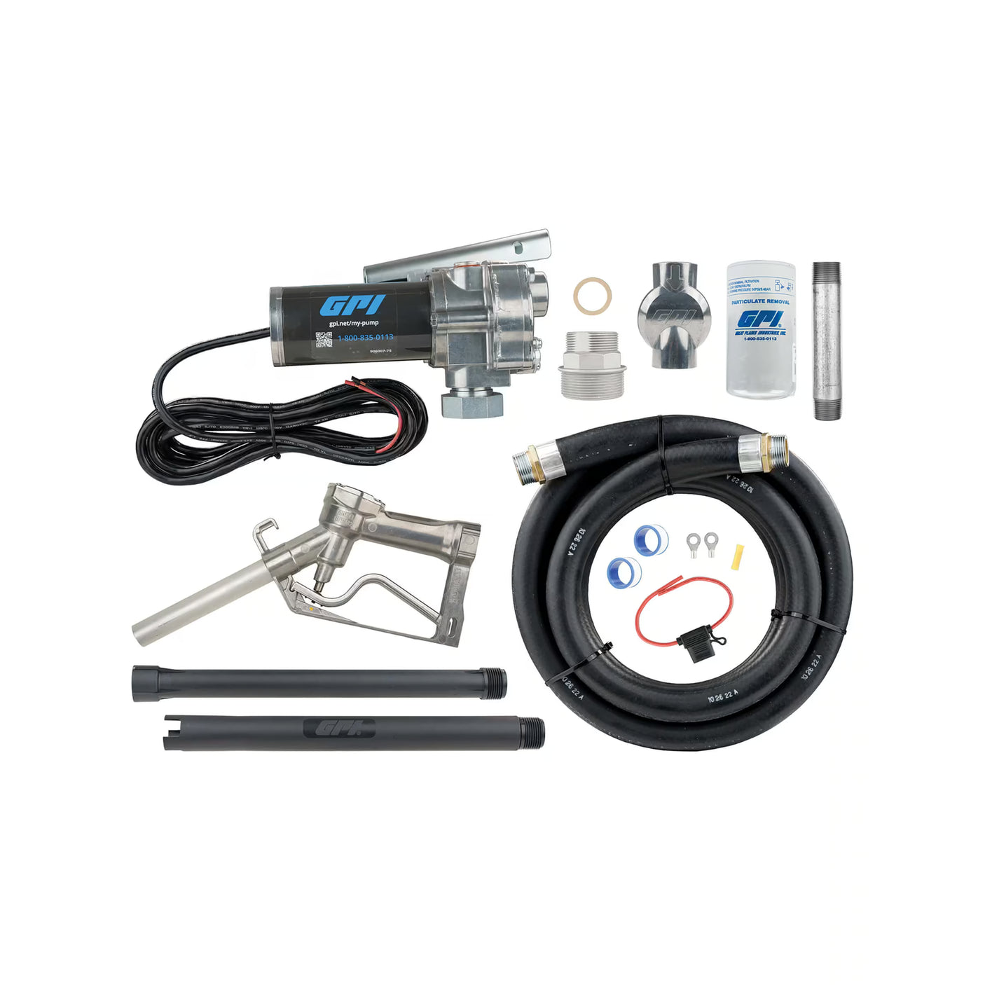 18 GPM 12V Fuel Transfer Pump with Manual Diesel Nozzle, Filter