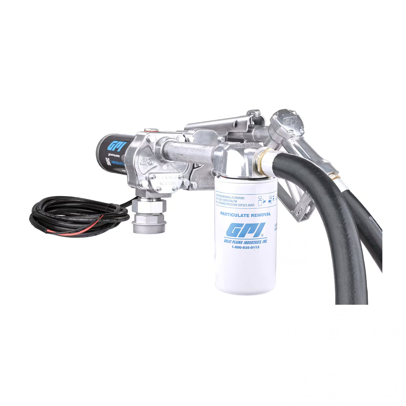 18 GPM 12V Fuel Transfer Pump with Manual Diesel Nozzle, Filter
