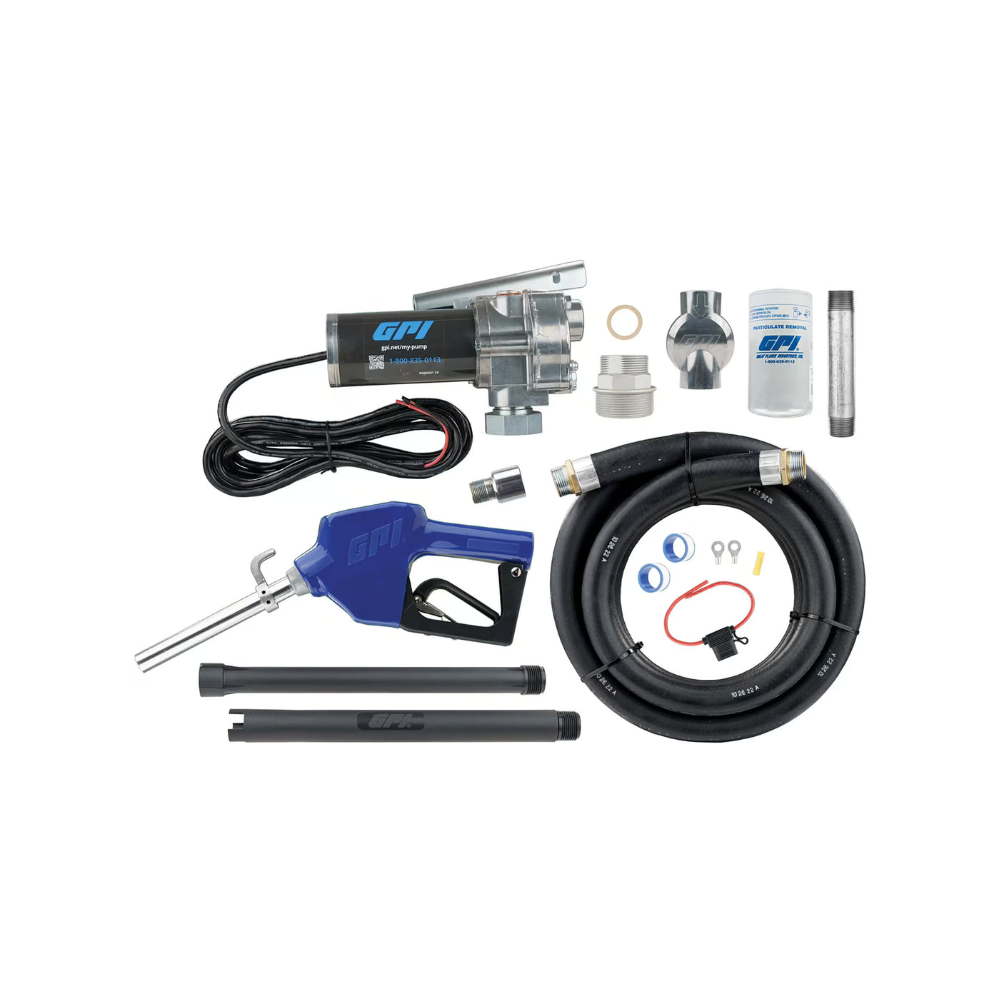 18 GPM 12V Fuel Transfer Pump with Auto Nozzle, Filter