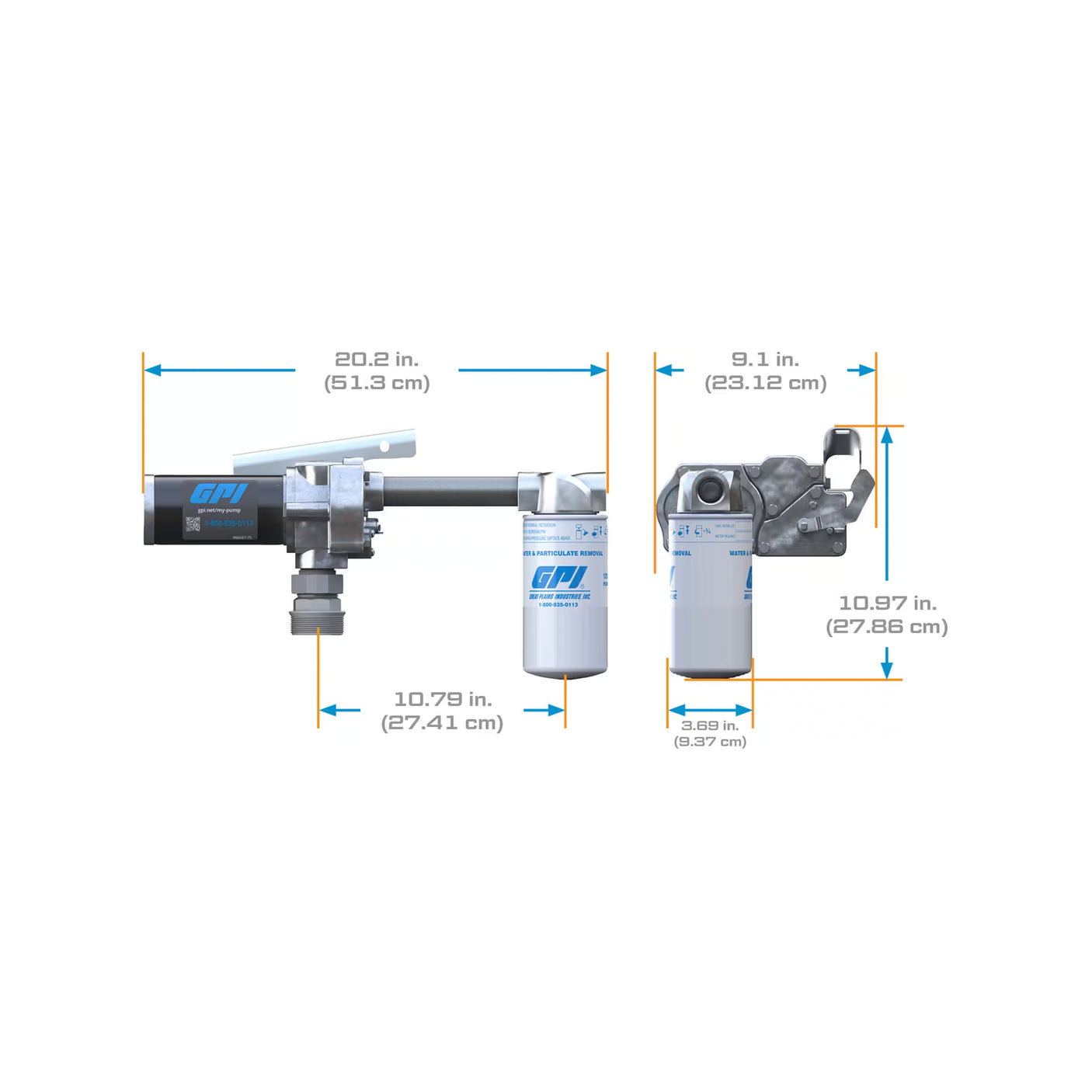 18 GPM 12V Fuel Transfer Pump with Auto Nozzle, Filter