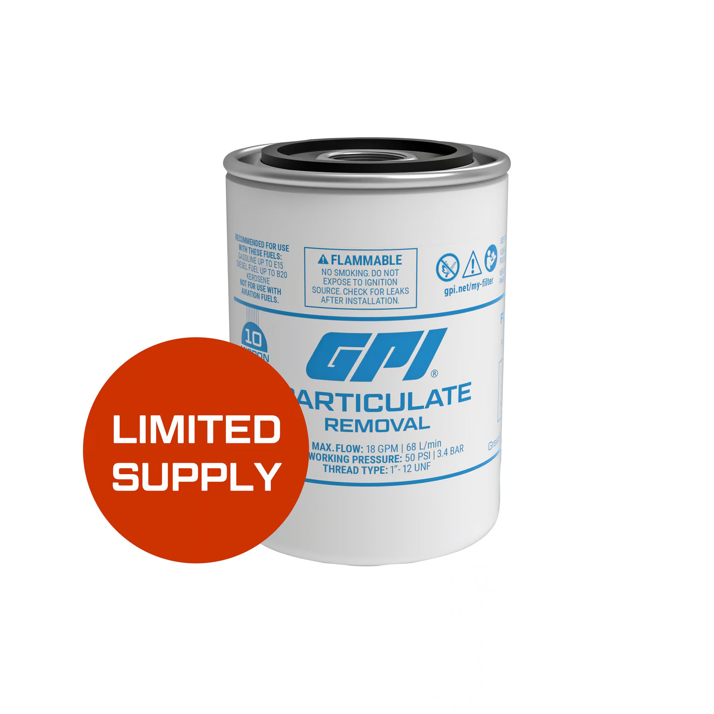 LIMITED SUPPLY - Fuel Transfer Pumps up to 18 GPM 10 Micron Particulate Filter, Short