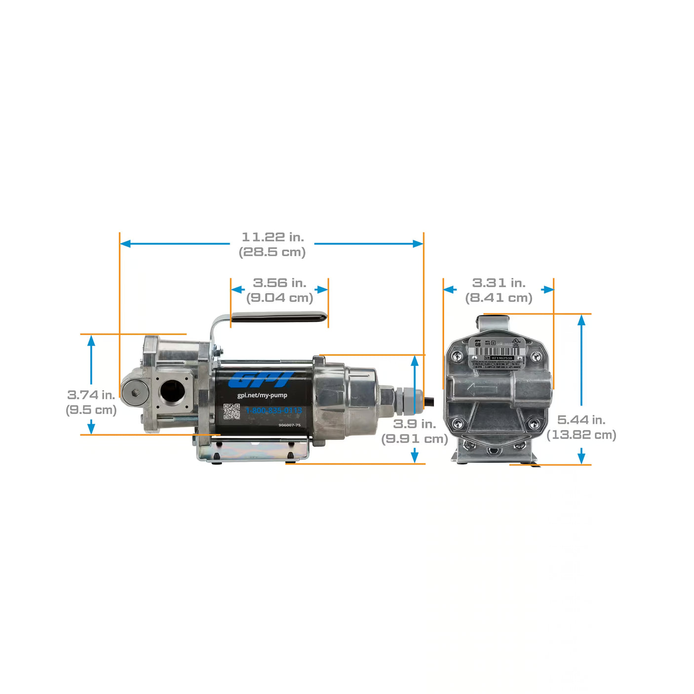 8 GPM 12V DC Portable Fuel Transfer Pump with Manual Unleaded Nozzle