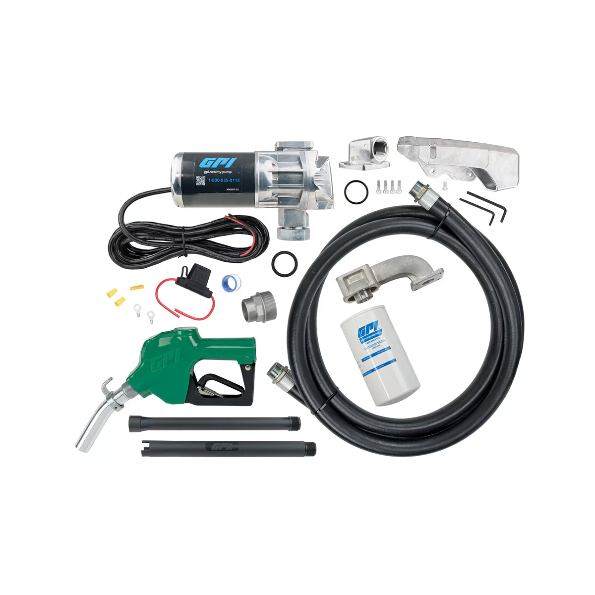 20 GPM 12V DC Fuel Transfer Pump with Auto Diesel Nozzle, Filter