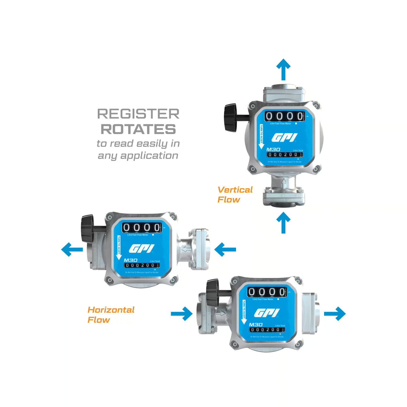 19-114 L/min 2% Mechanical Fuel Meter 1 Inch BSPP