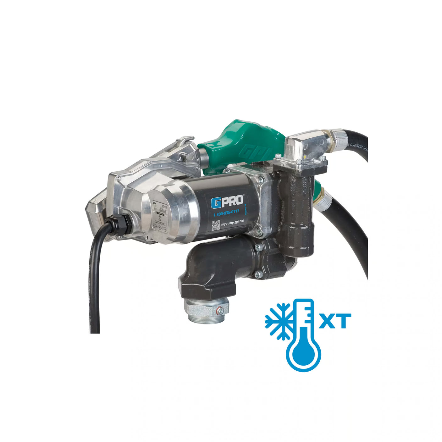 25 GPM 12V DC Fuel Transfer Pump for -40° F to 125° F with Auto Diesel Nozzle