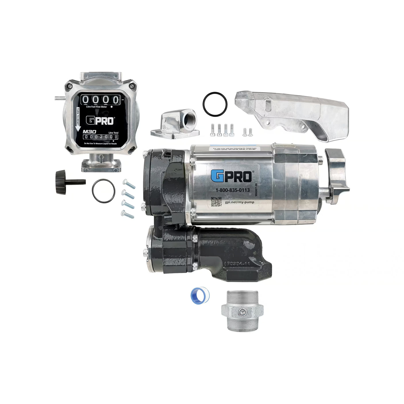 20 GPM 115V AC Fuel Transfer Pump with 19-114 L/min Meter, 1-inch Outlet