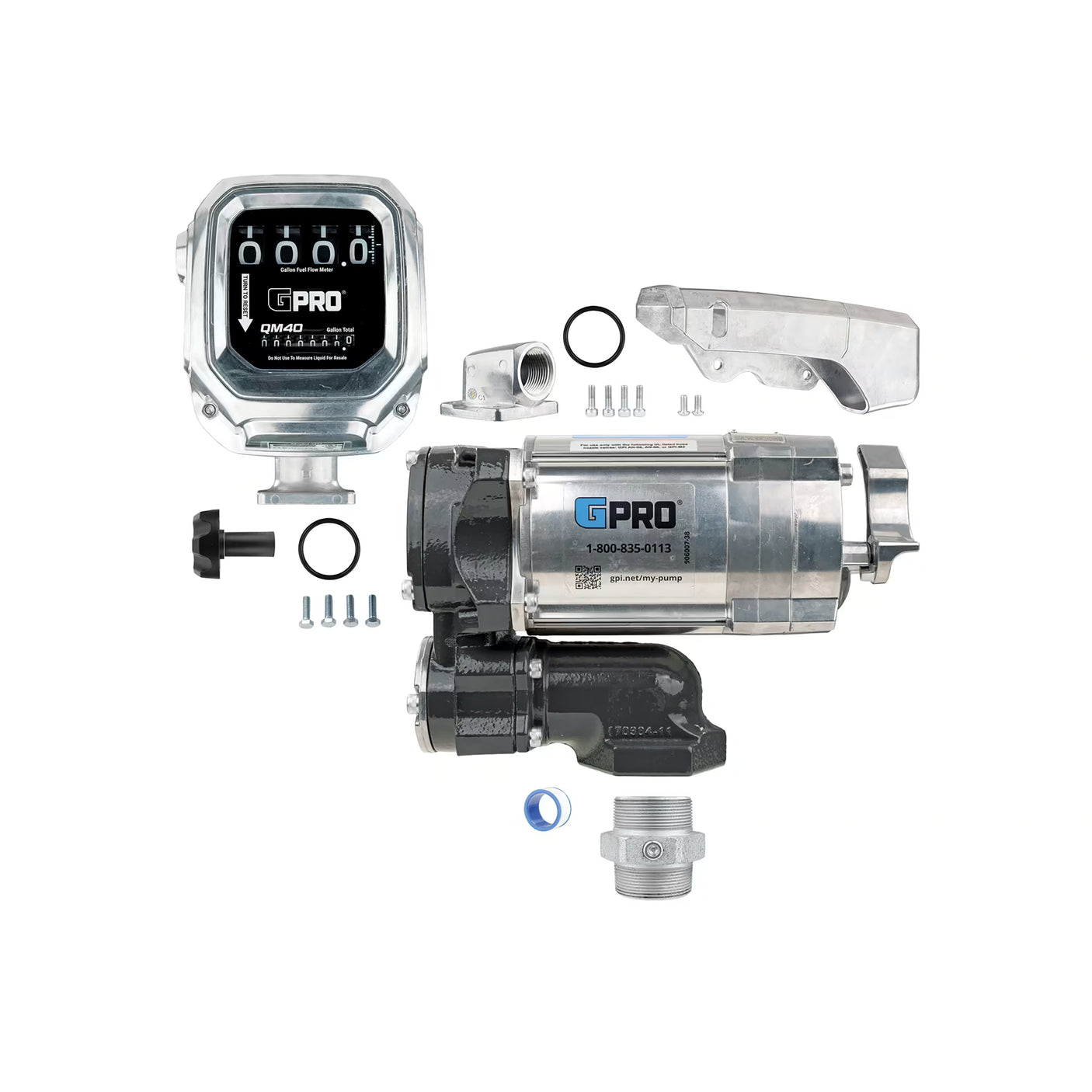 20 GPM 115V AC Fuel Transfer Pump with 2-40 GPM Meter, 1-inch Outlet