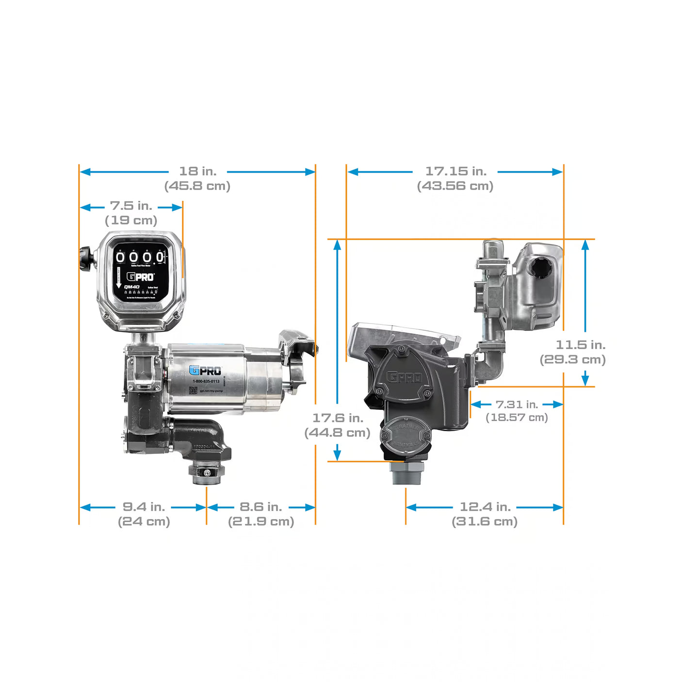 35 GPM 120V AC Fuel Transfer Pump with 2-40 GPM Meter