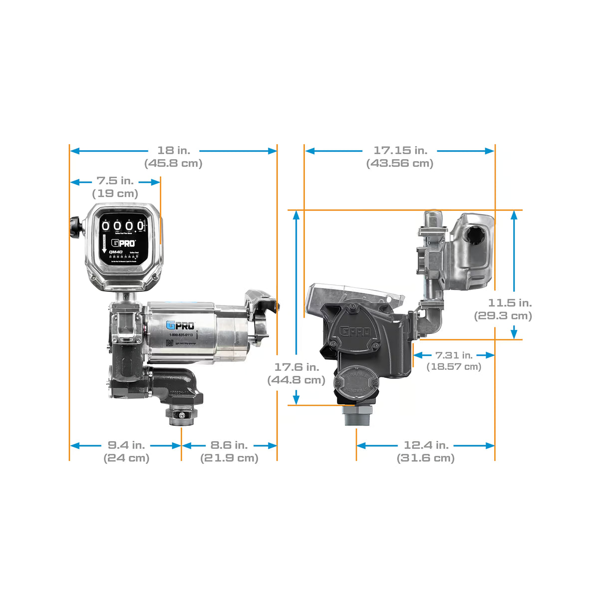 35 GPM 120V AC Fuel Transfer Pump with 2-40 GPM Meter, Auto Diesel Nozzle