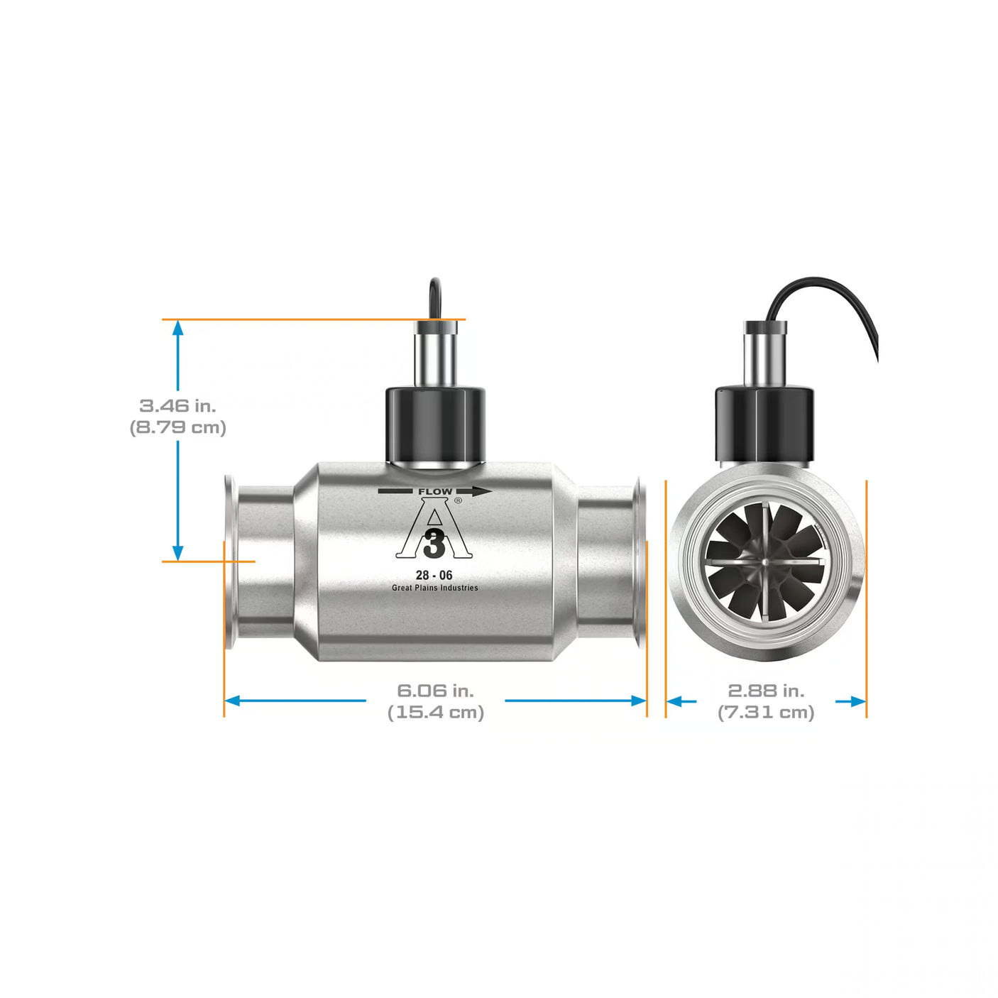 2" Stainless Steel 3A Sanitary Tri-Clamp G3A Blind Transmitter, 3-Wire Magnetic Pickup