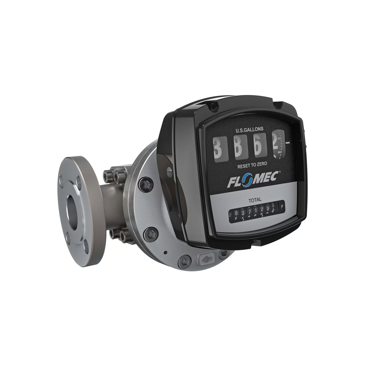 1-1/2" Oval Gear Aluminum #150 ANSI Flange Flow Meter with Mechanical Display