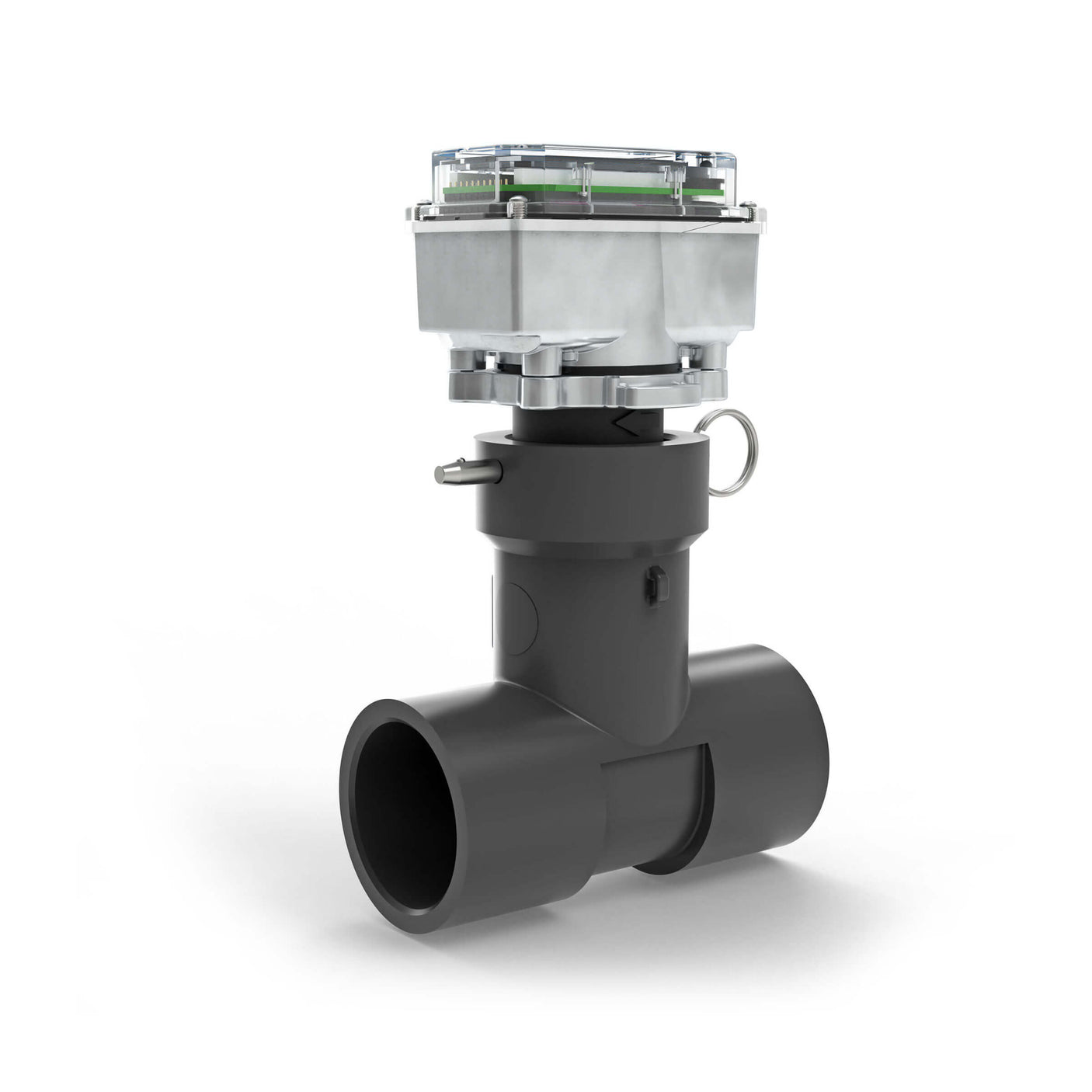 1-1/2" Ultrasonic Flow Meter with Digital Display, Schedule 80 PVC Tee, Socket