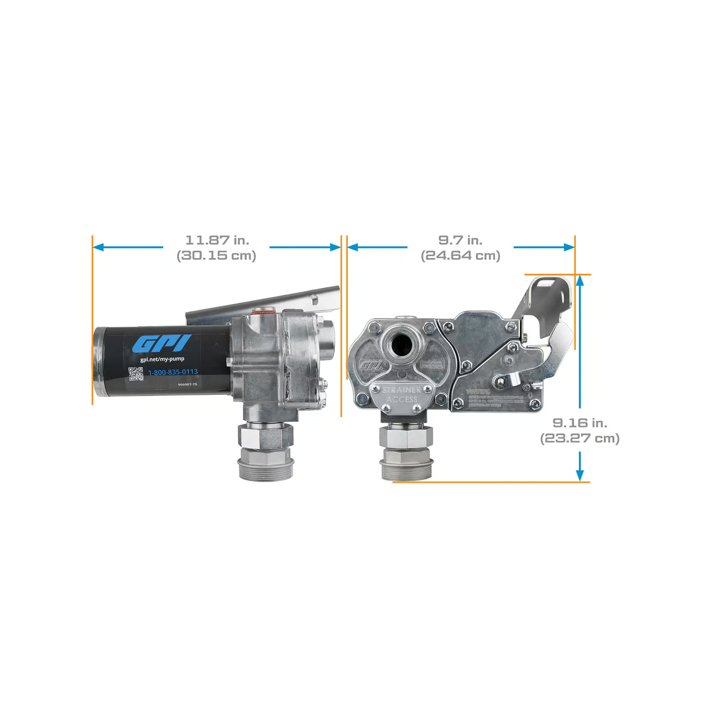15 GPM 24V Fuel Transfer Pump with Manual Unleaded Nozzle