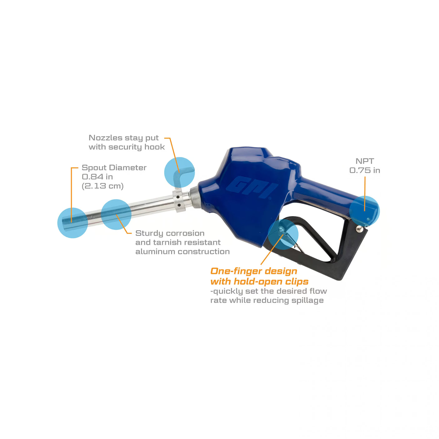 Fuel Transfer Pumps 3/4-Inch NPT Automatic Unleaded Shut-Off Nozzle
