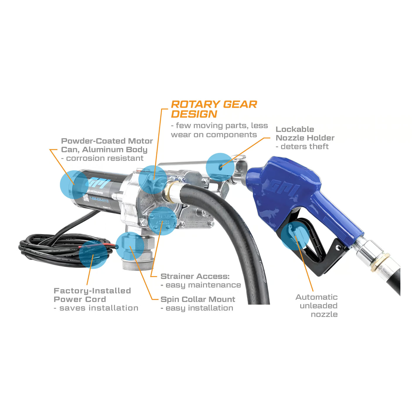 18 GPM 12V Fuel Transfer Pump with Auto Unleaded Nozzle