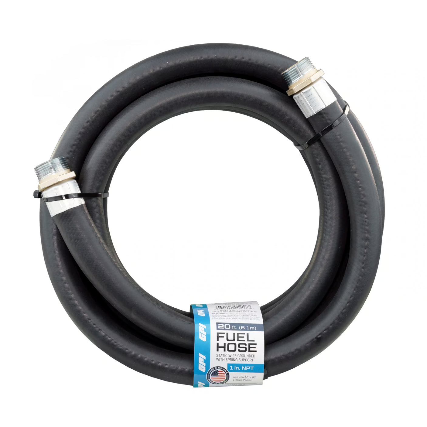 AC & DC Fuel Transfer Pumps 1-Inch x 20 ft Fuel Hose with Static Wire