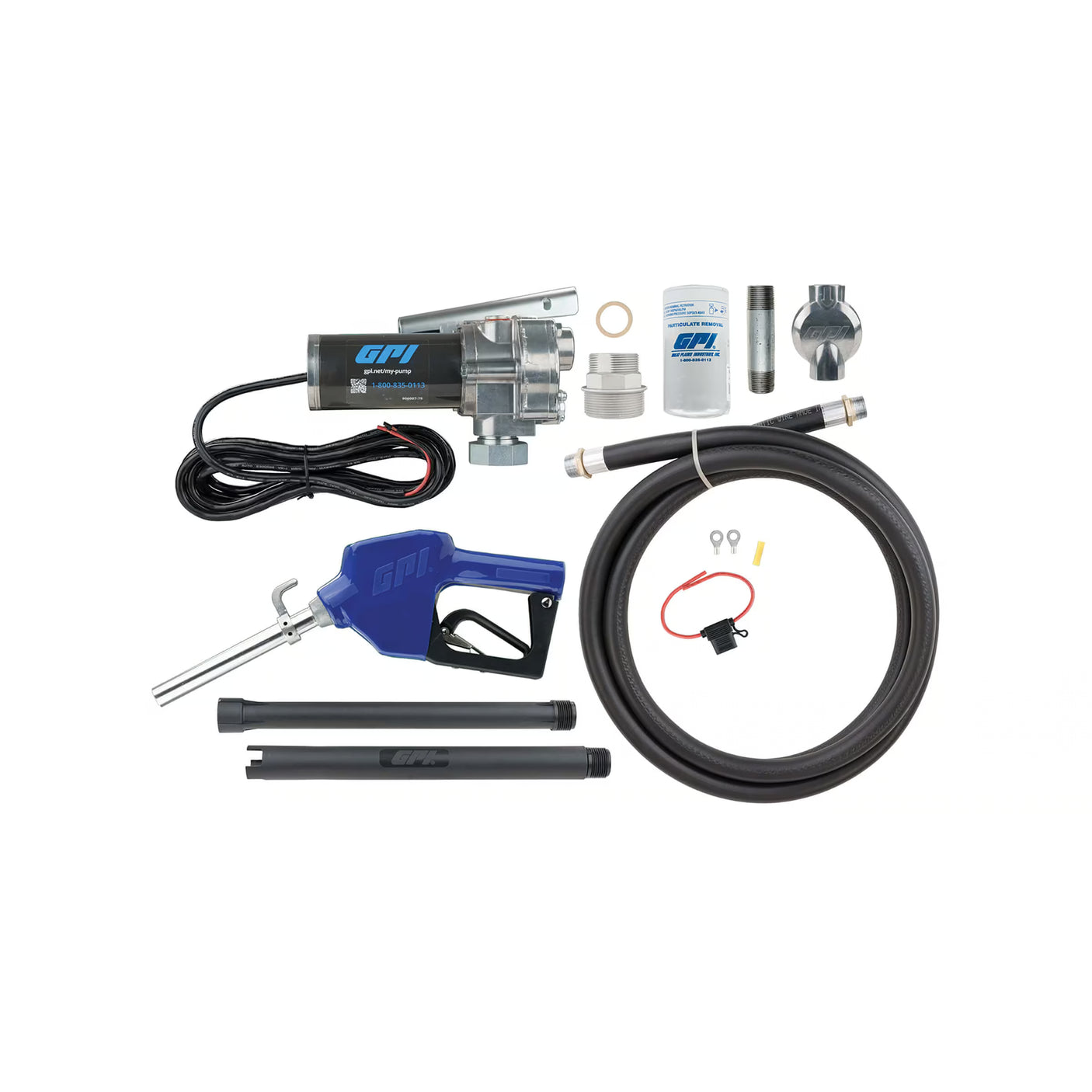 15 GPM 12V Fuel Transfer Pump with Auto Nozzle, Filter