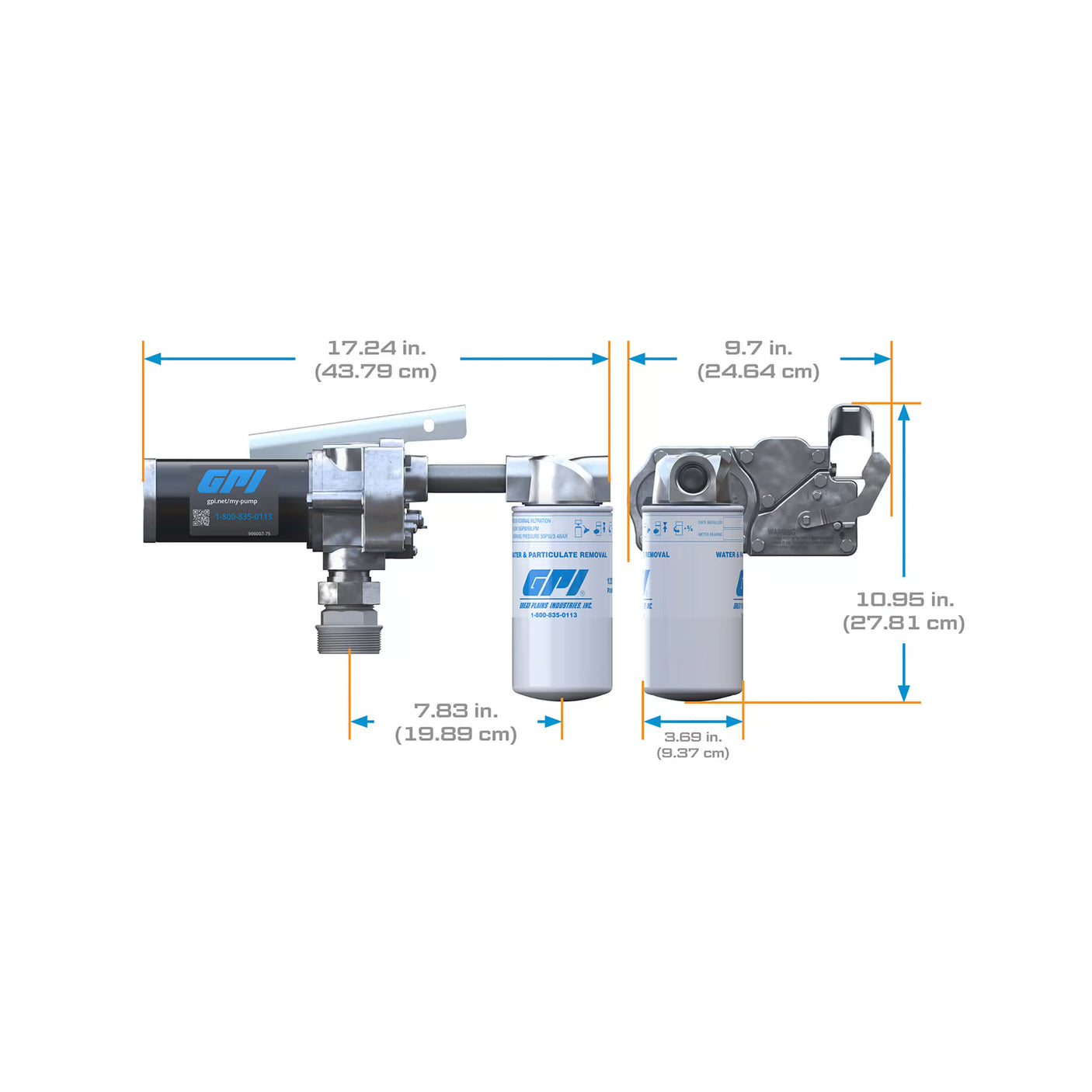 15 GPM 12V Fuel Transfer Pump with Auto Nozzle, Filter