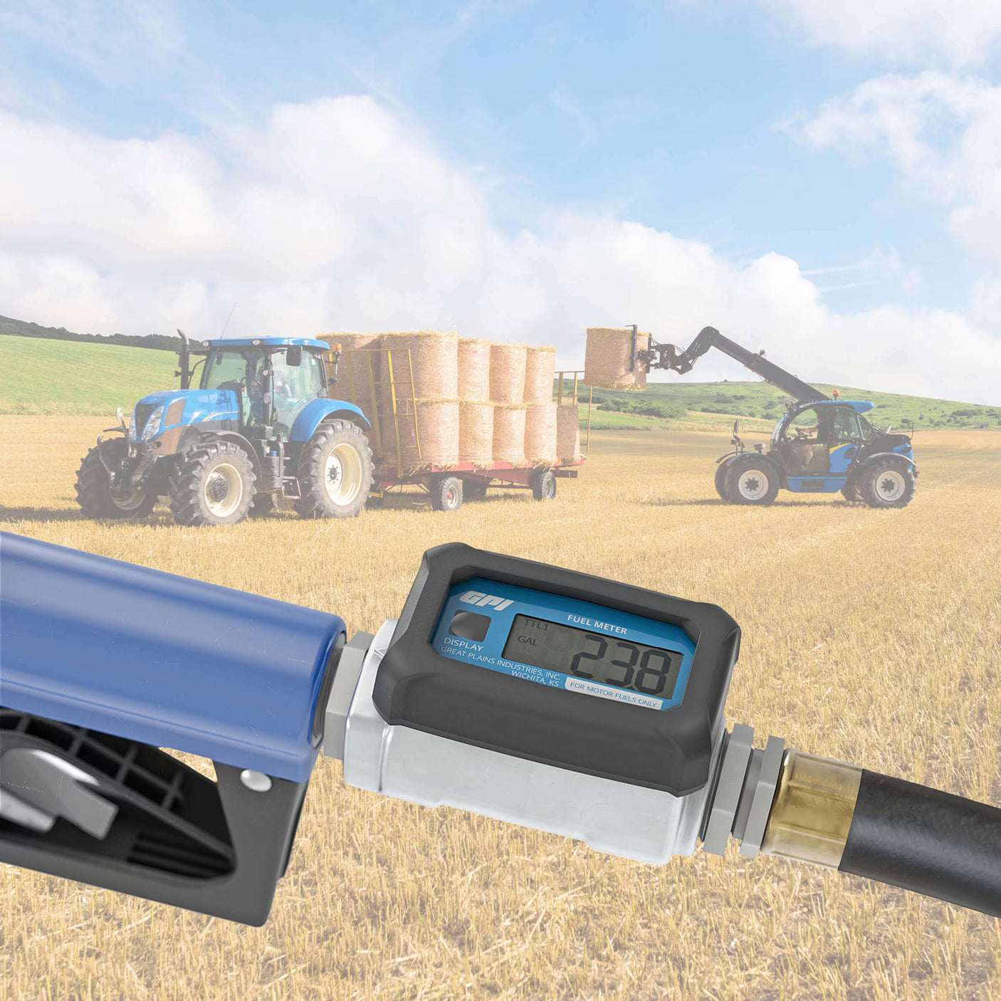 3-30 GPM End of Hose NPT Fuel Meter with Battery Powered Display