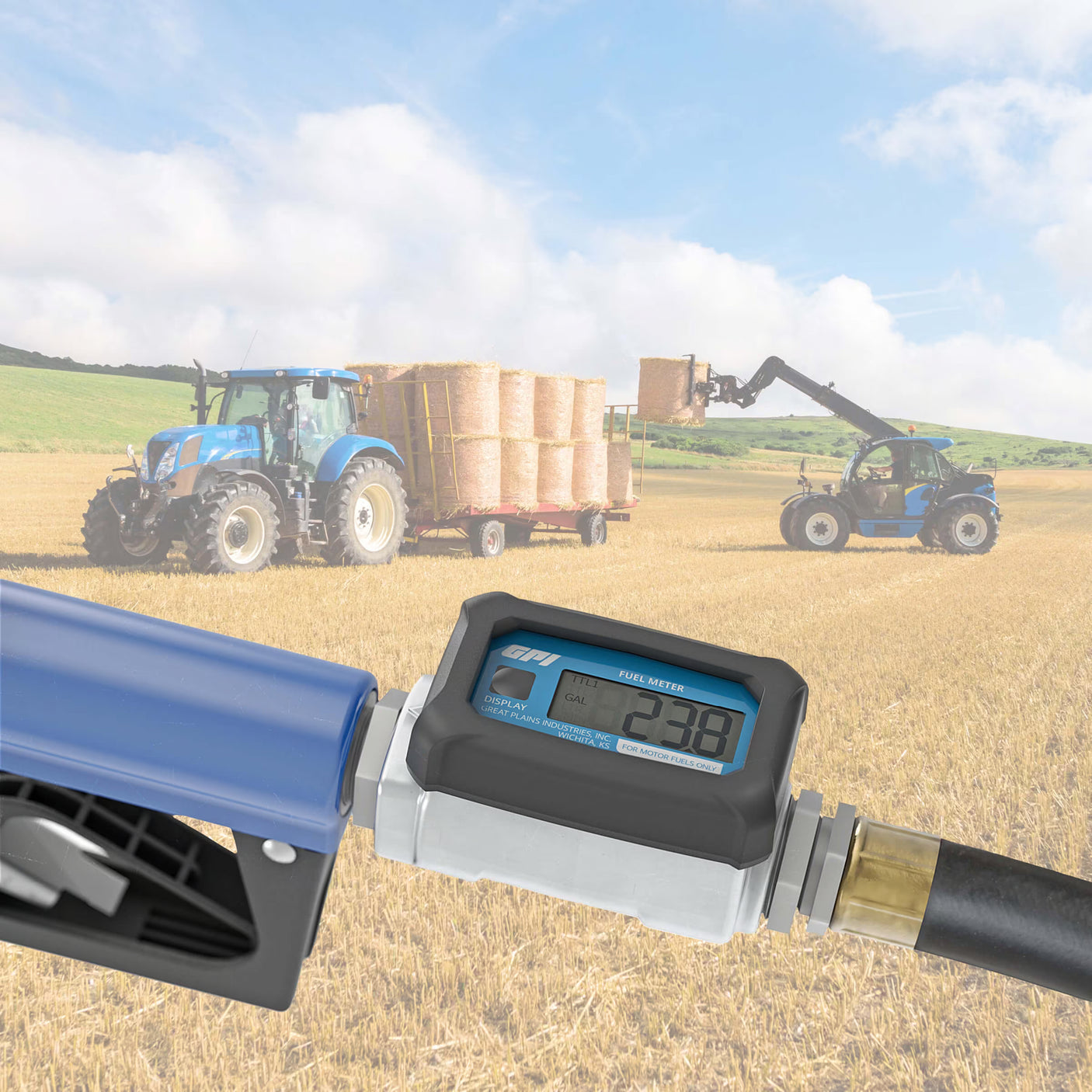 3-30 GPM End of Hose NPT Methanol Meter with Battery Powered Display