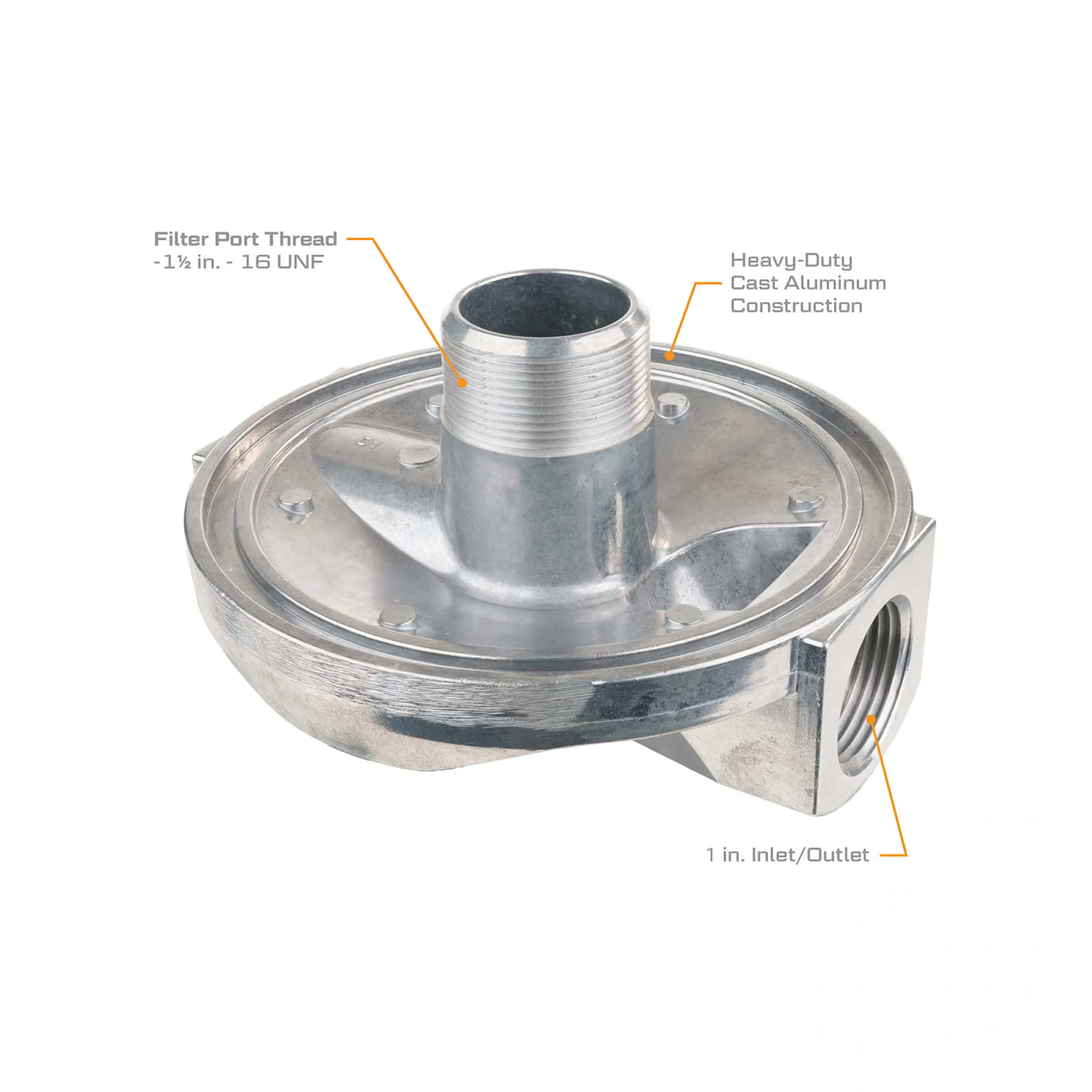 GPRO Fuel Pumps 1-Inch NPT 40 GPM High-Flow Aluminum Filter Adapter