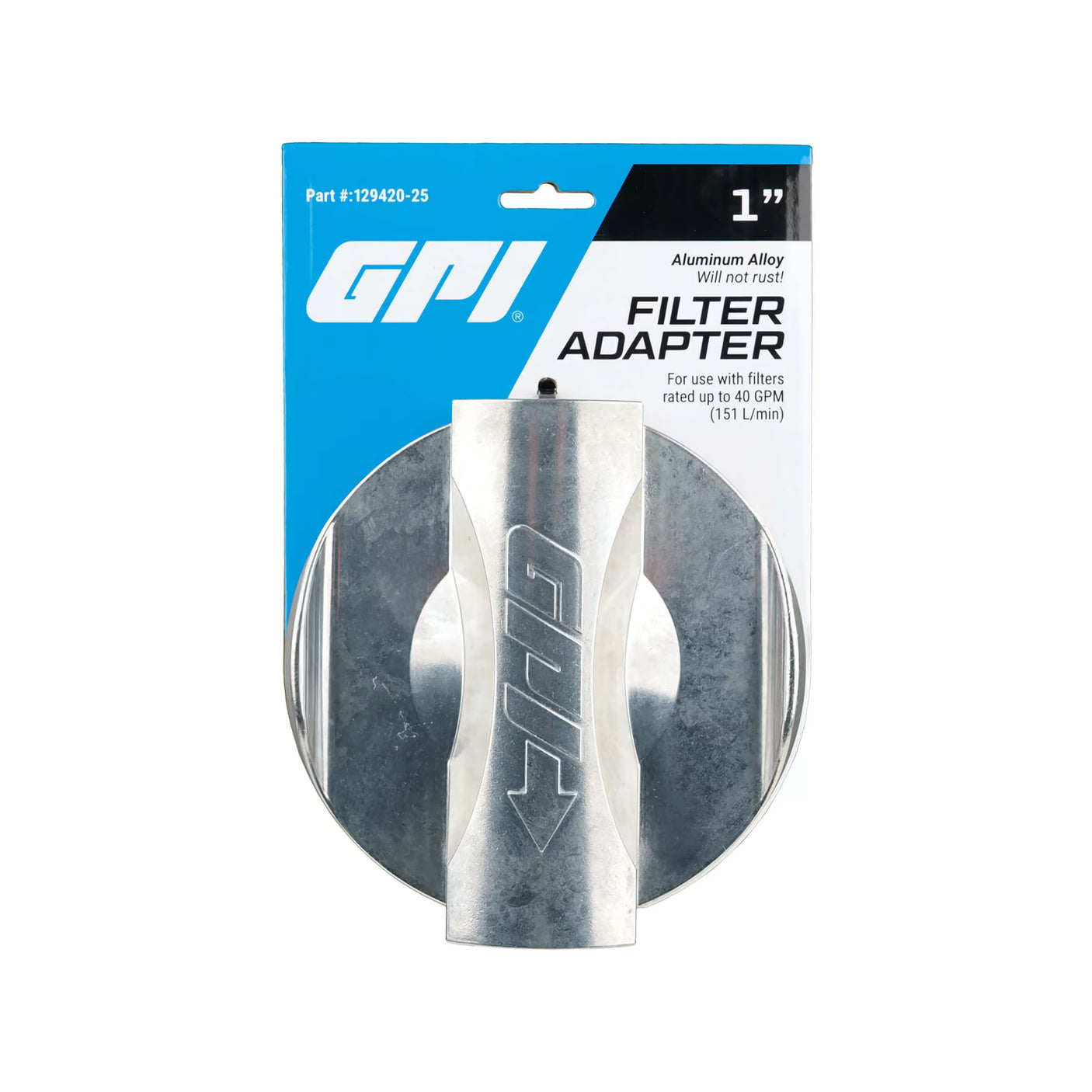 GPRO Fuel Pumps 1-Inch NPT 40 GPM High-Flow Aluminum Filter Adapter