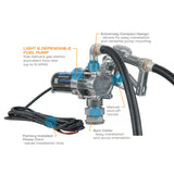 8 GPM 12V DC Fuel Transfer Pump with Spin Collar, Manual Unleaded Nozzle