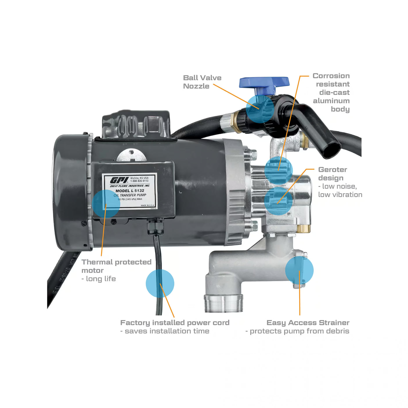 8 GPM 115/230V Oil Transfer Pump