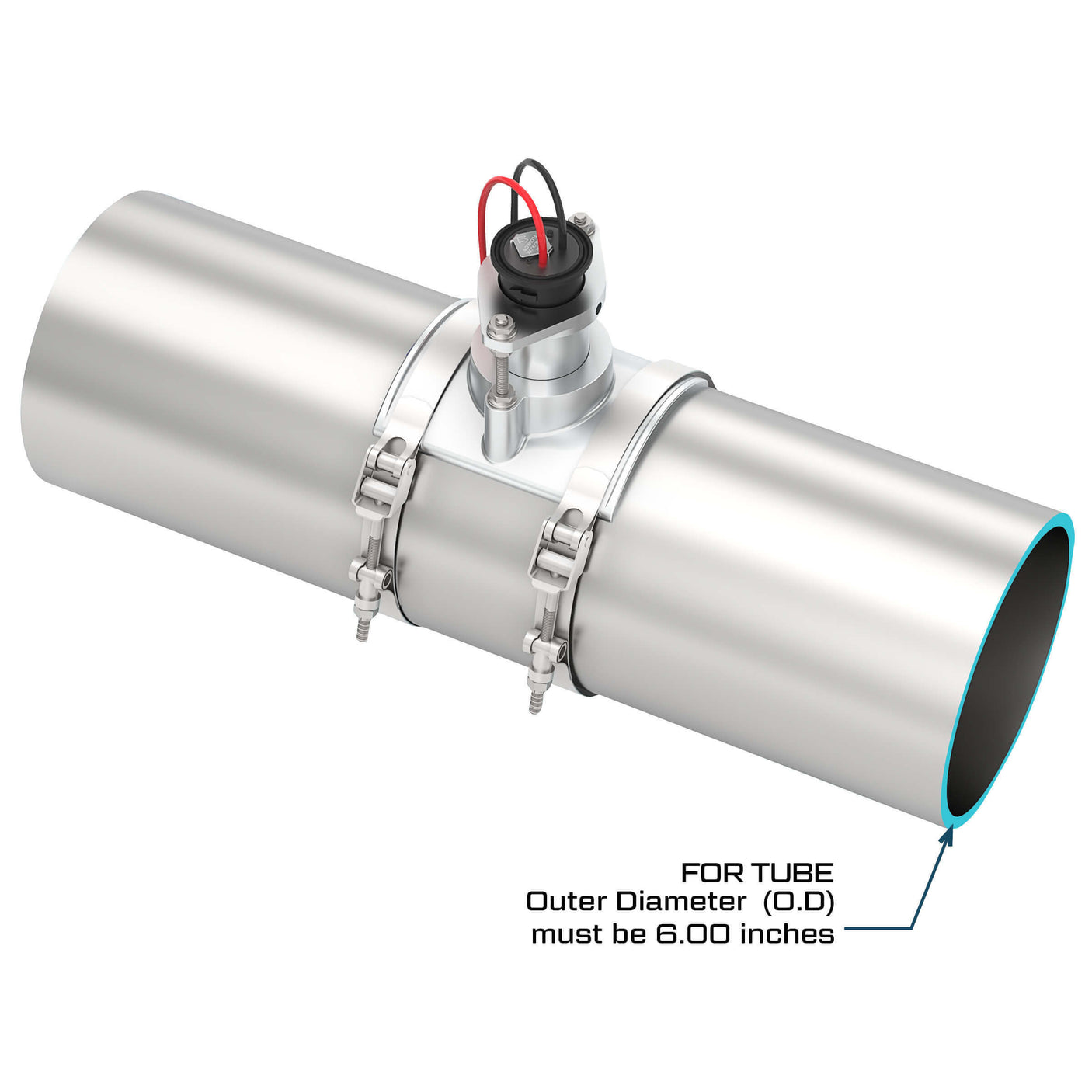 6" Ultrasonic Flow Sensor with Saddle for Tube