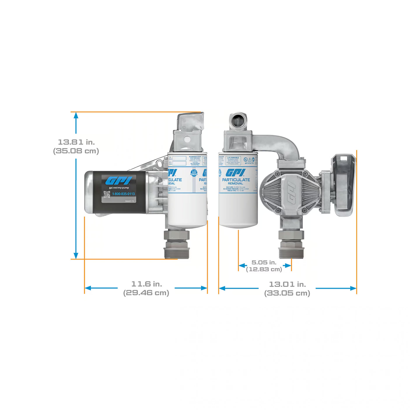 20 GPM 12V DC Fuel Transfer Pump with Auto Diesel Nozzle, Filter
