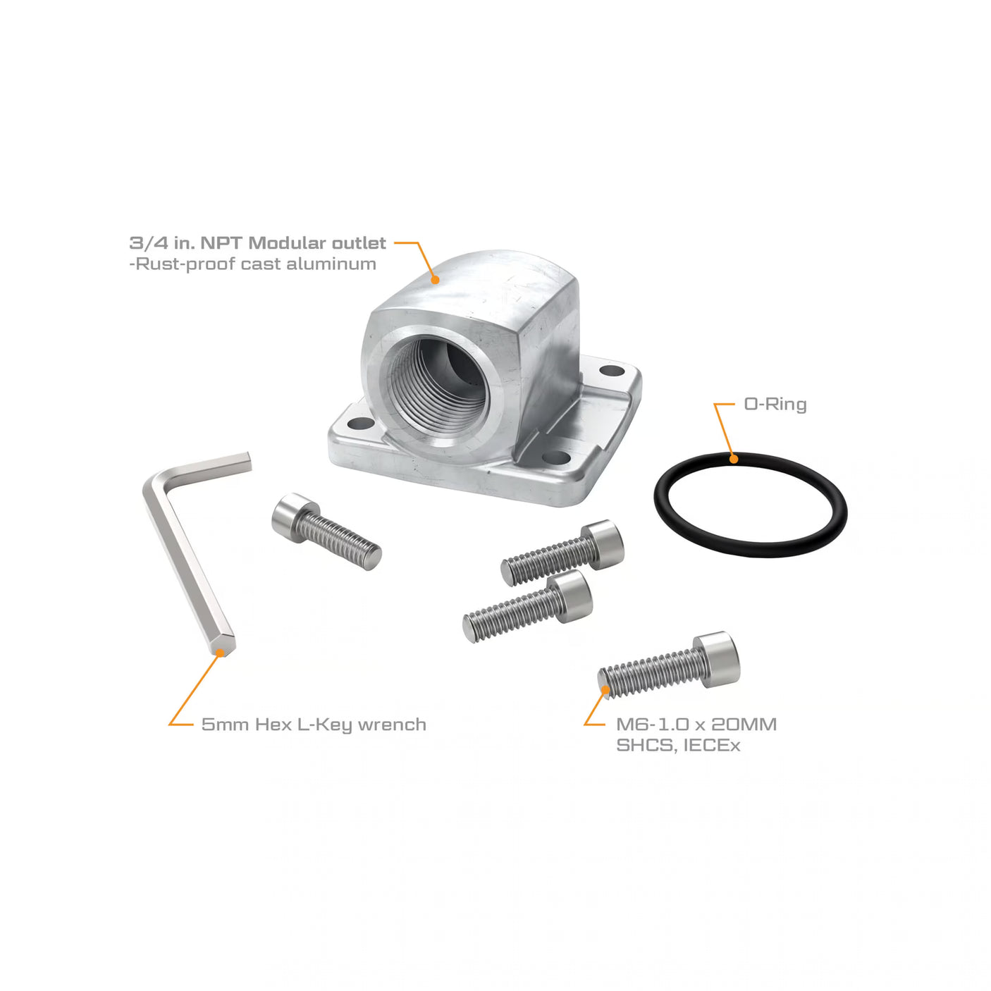 G-Series & V-Series Fuel Transfer Pumps Quick-Fit 3/4-Inch NPT 90 Degree Outlet Kit