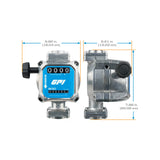 19-114 L/min 2% Mechanical Fuel Meter 1 Inch BSPP