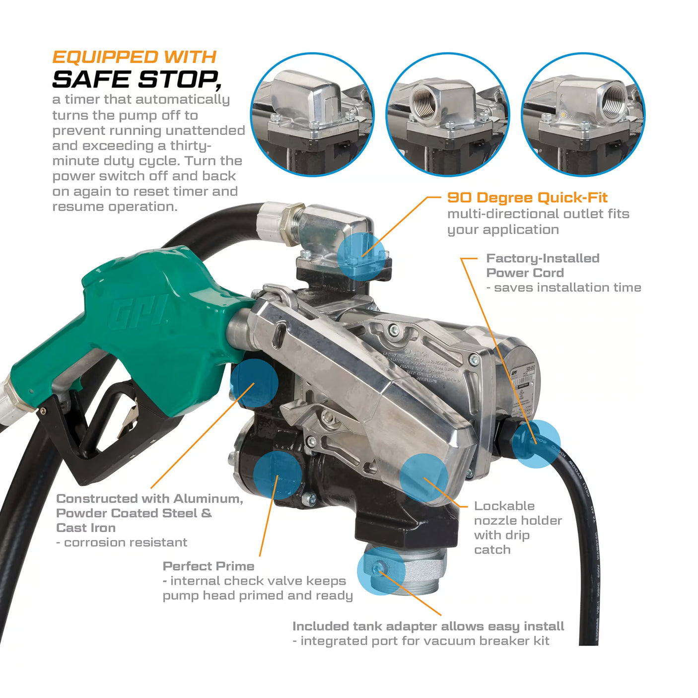 25 GPM 12V DC Fuel Transfer Pump with Auto Diesel Nozzle
