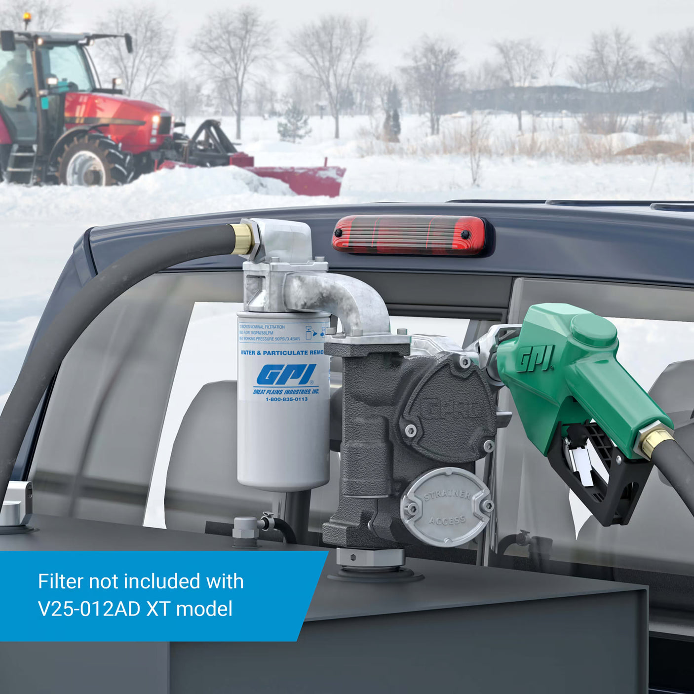 25 GPM 12V  DC Fuel Transfer Pump for -40° F to 125° F with Auto Diesel Nozzle