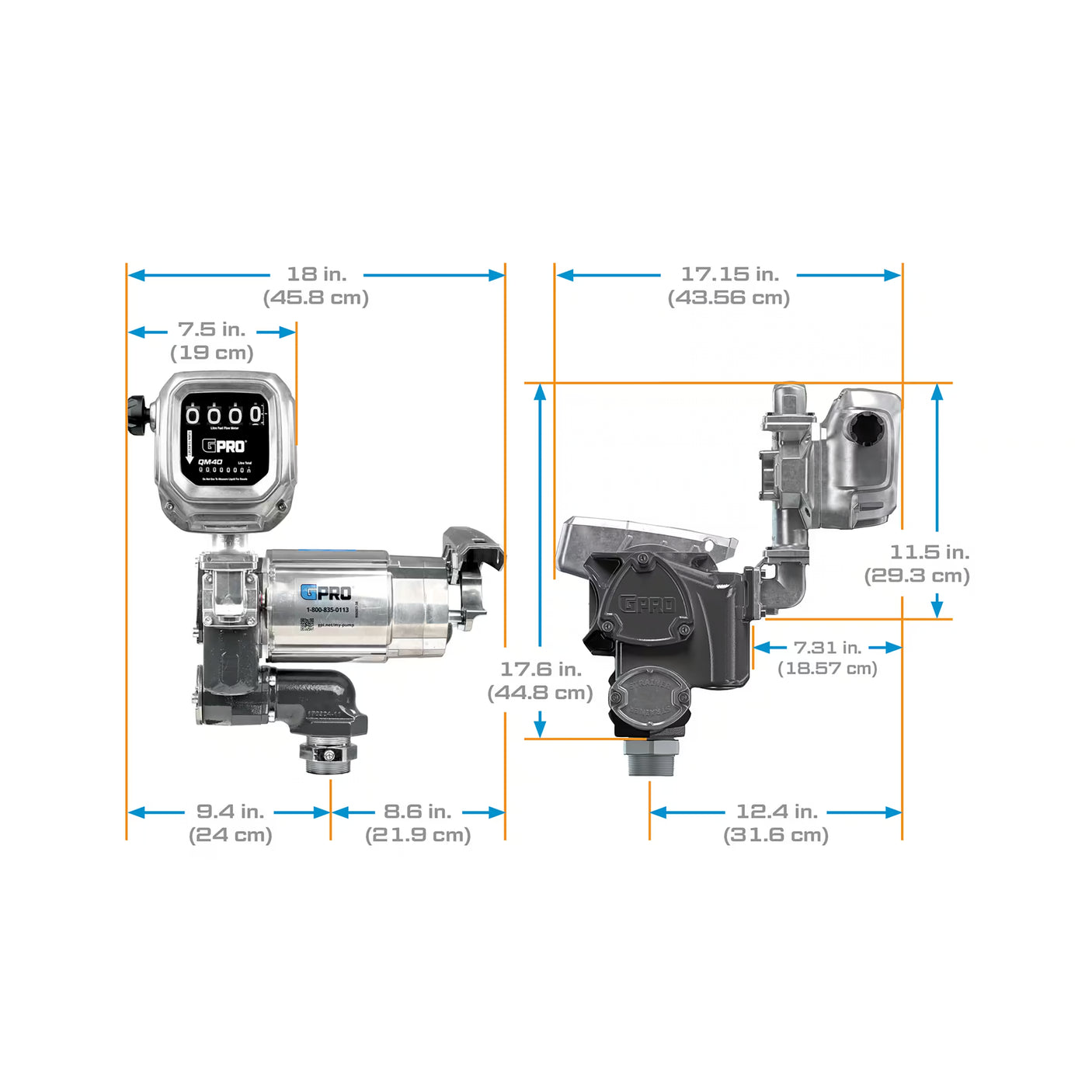 35 GPM 120V AC Fuel Transfer Pump with 8-150 L/min Meter