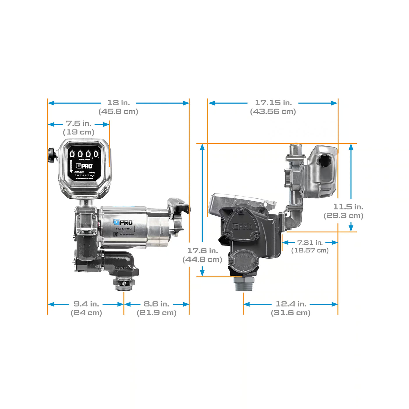 35 GPM 120V AC Fuel Transfer Pump with 2-40 GPM Meter, Auto Diesel Nozzle