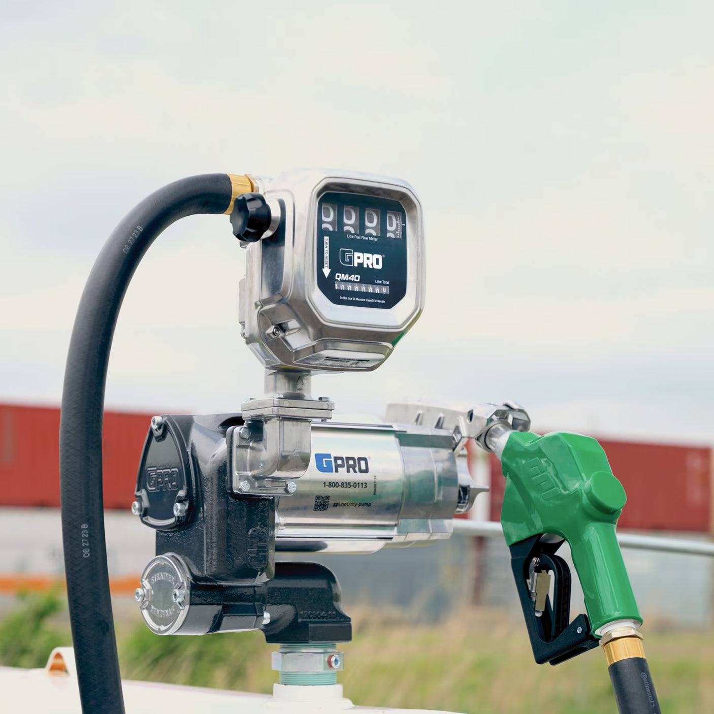35 GPM 120V AC Fuel Transfer Pump with 8-150 L/min Meter, Auto Diesel Nozzle
