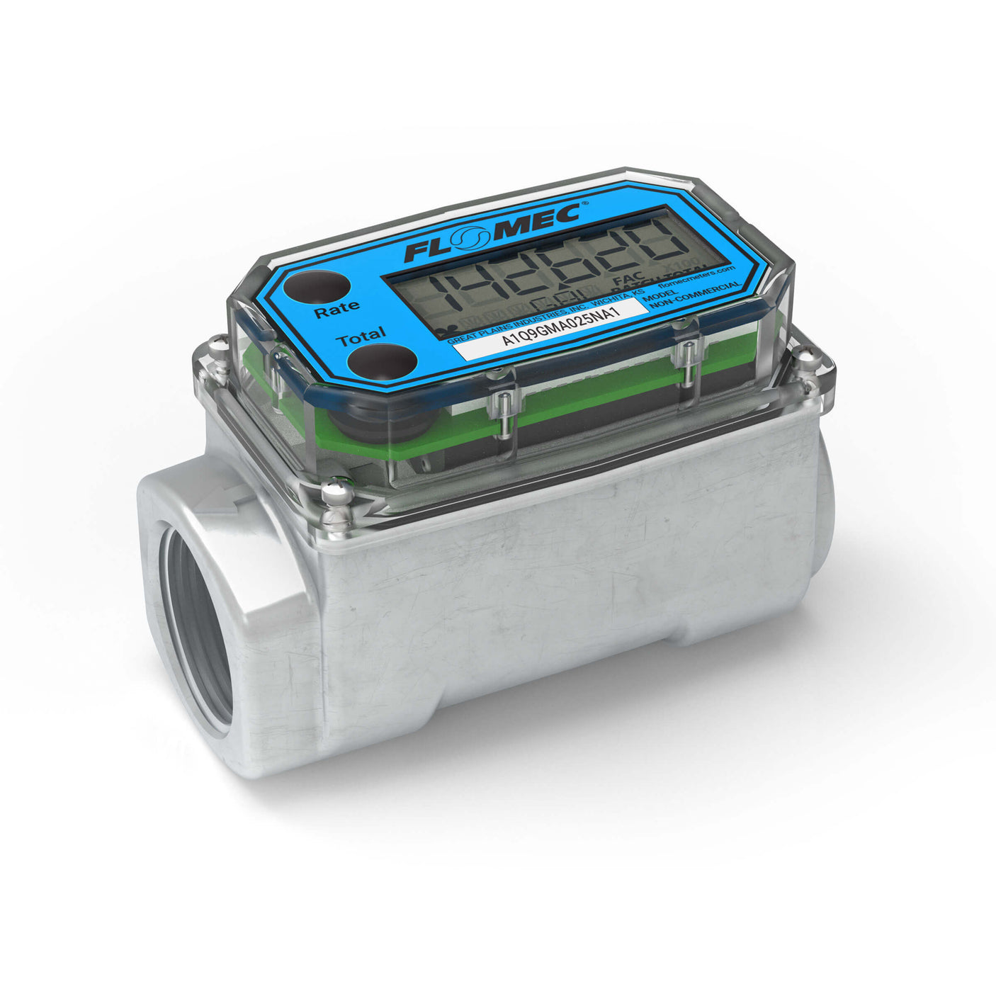 1" Turbine Aluminum NPT A1 Flow Meter with Digital Display, Low Flow, Hazardous Area Approved