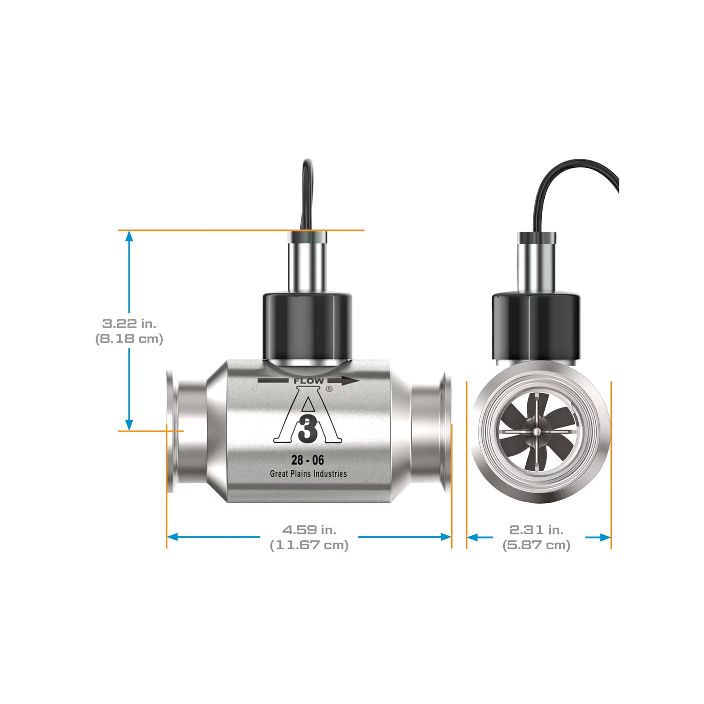 1-1/2" Stainless Steel 3A Sanitary Tri-Clamp G3A Blind Transmitter, 3-Wire Magnetic Pickup