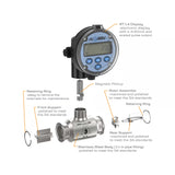 1-1/2" Stainless Steel 3A Sanitary G3A Flow Meter with RT14 Transmitter with Built-In Digital Display