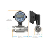 2" Stainless Steel 3A Sanitary G3A Flow Meter with RT14 Transmitter with Built-In Digital Display