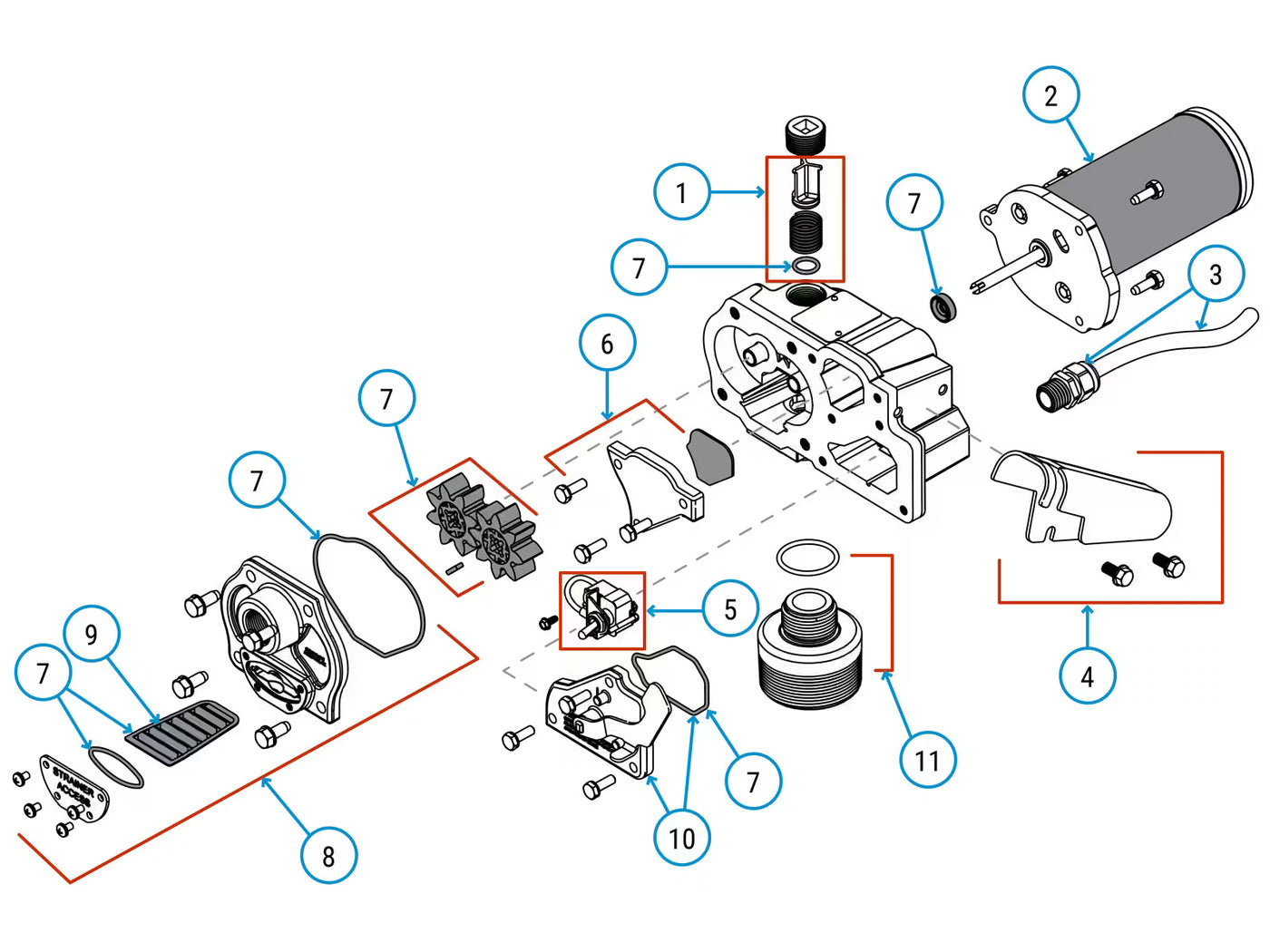 M-150 Direct Mount Exploded View