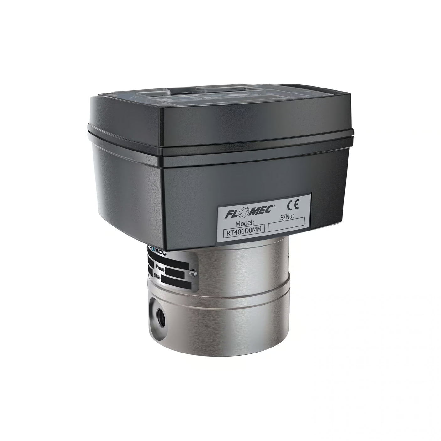 1/8" Oval Gear Stainless Steel NPT Flow Meter, RT40 Transmitter with Built-In Digital Display