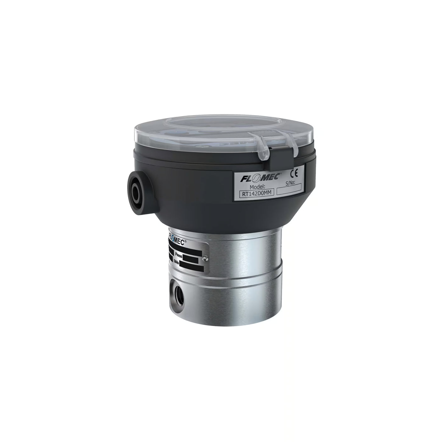 1/4" Oval Gear Aluminum NPT Flow Meter, RT14 Transmitter with Built-In Digital Display