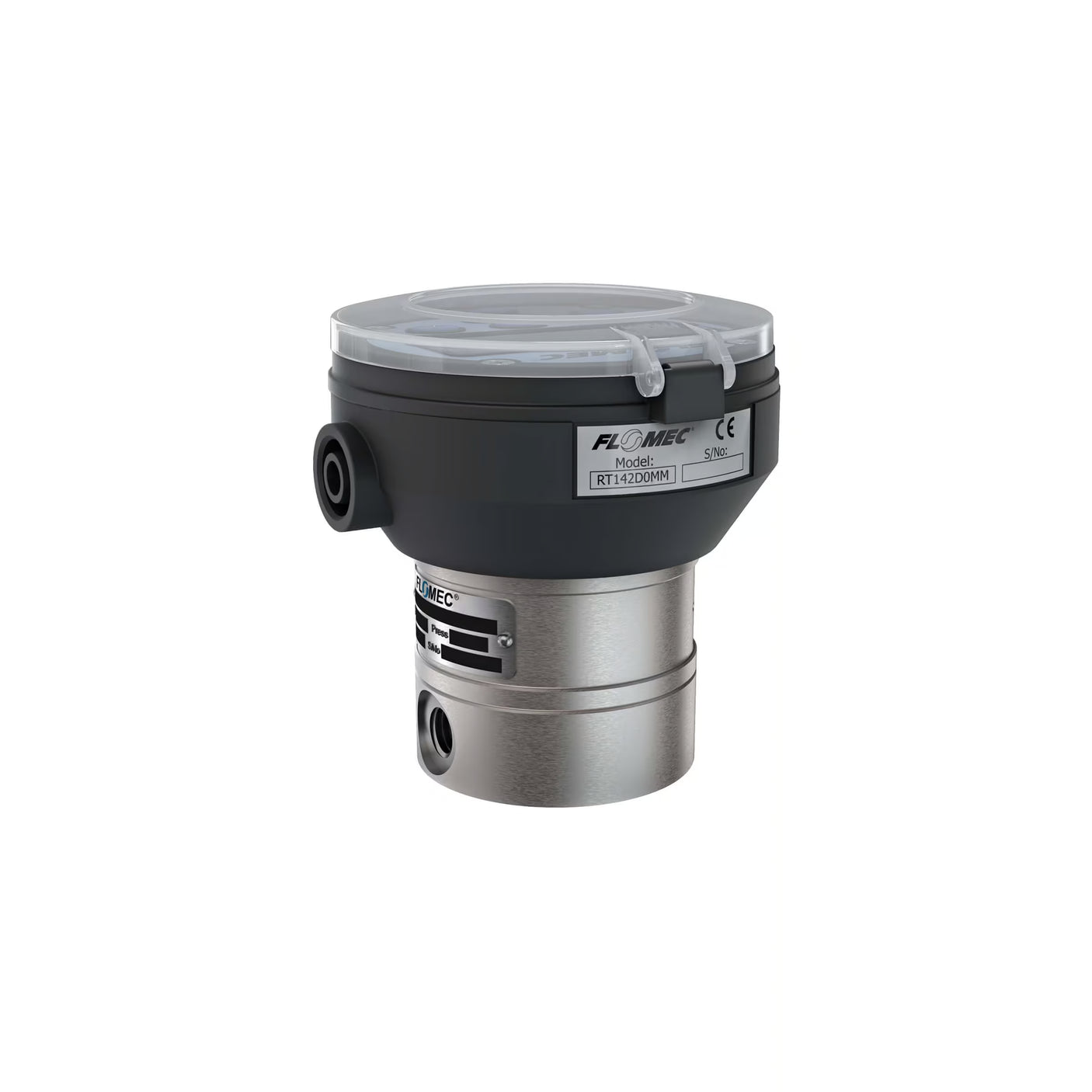 1/4" Oval Gear Stainless Steel NPT Flow Meter, RT14 Transmitter with Built-In Digital Display
