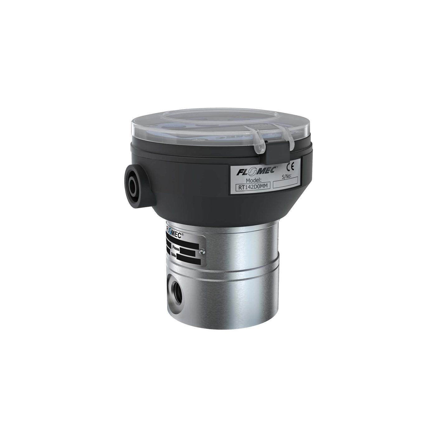 1" Oval Gear Aluminum NPT Flow Meter, RT14 Transmitter with Built-In Digital Display