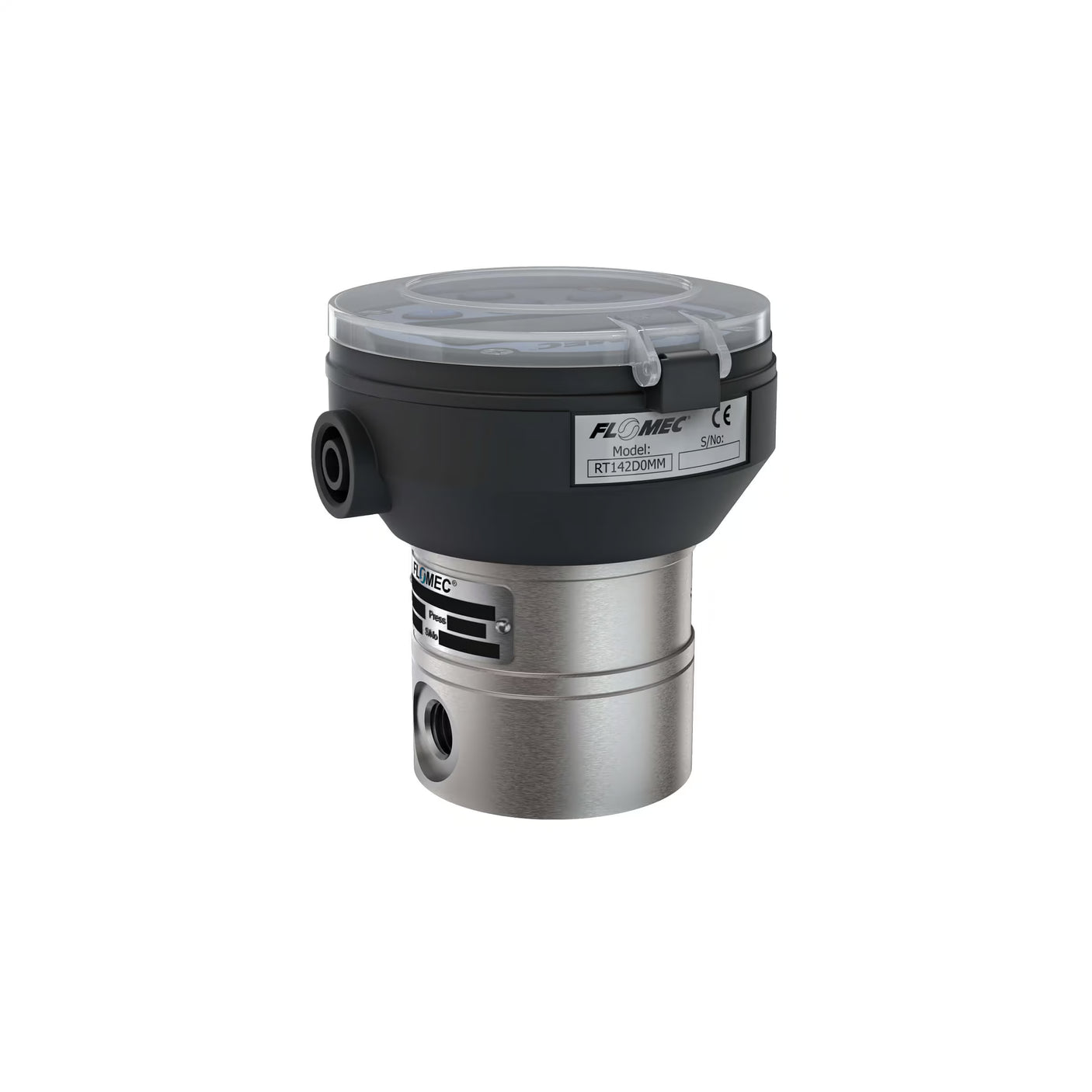 3/8" Oval Gear Stainless Steel NPT Flow Meter, RT14 Transmitter with Built-In Digital Display