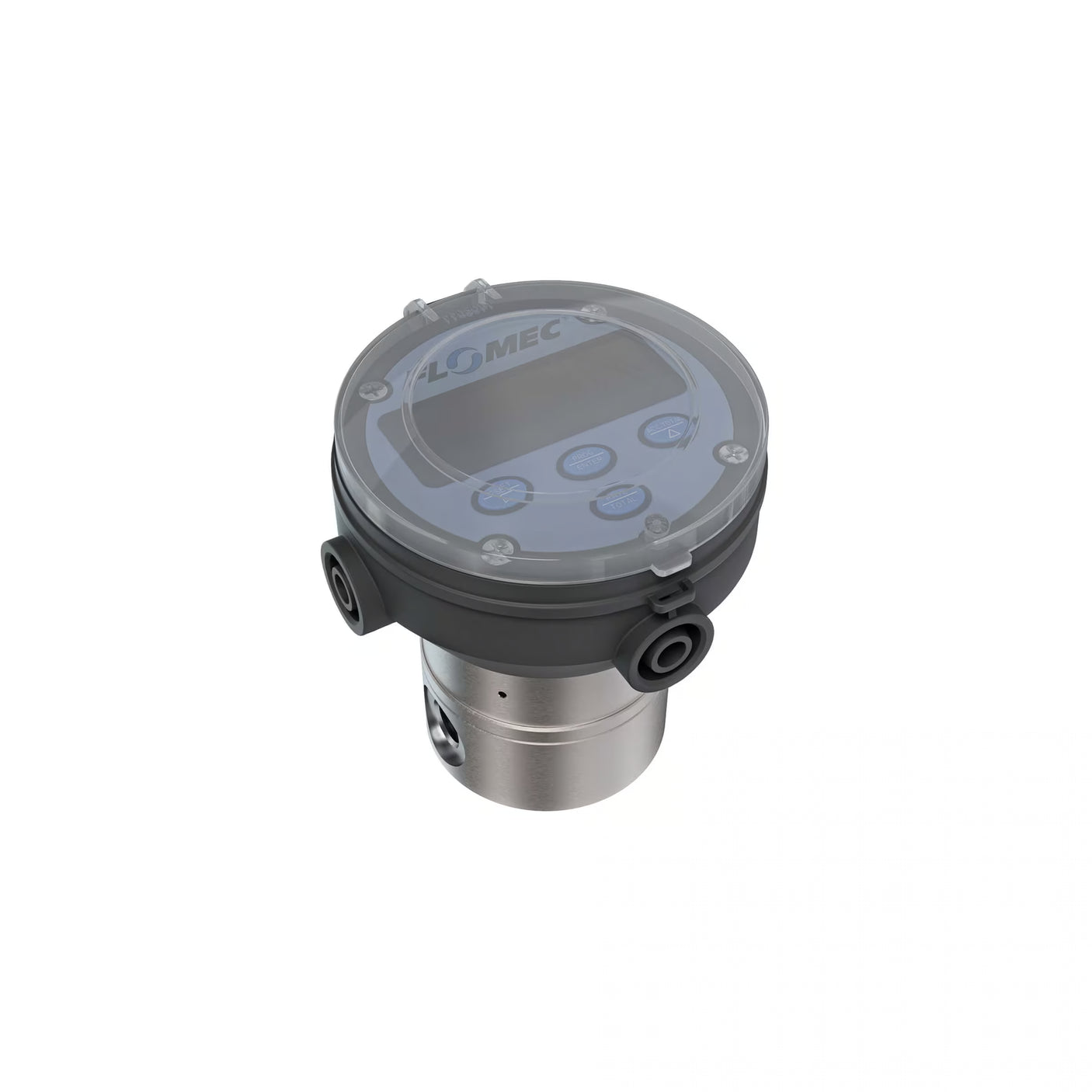 3/8" Oval Gear Stainless Steel NPT Flow Meter, RT14 Transmitter with Built-In Digital Display